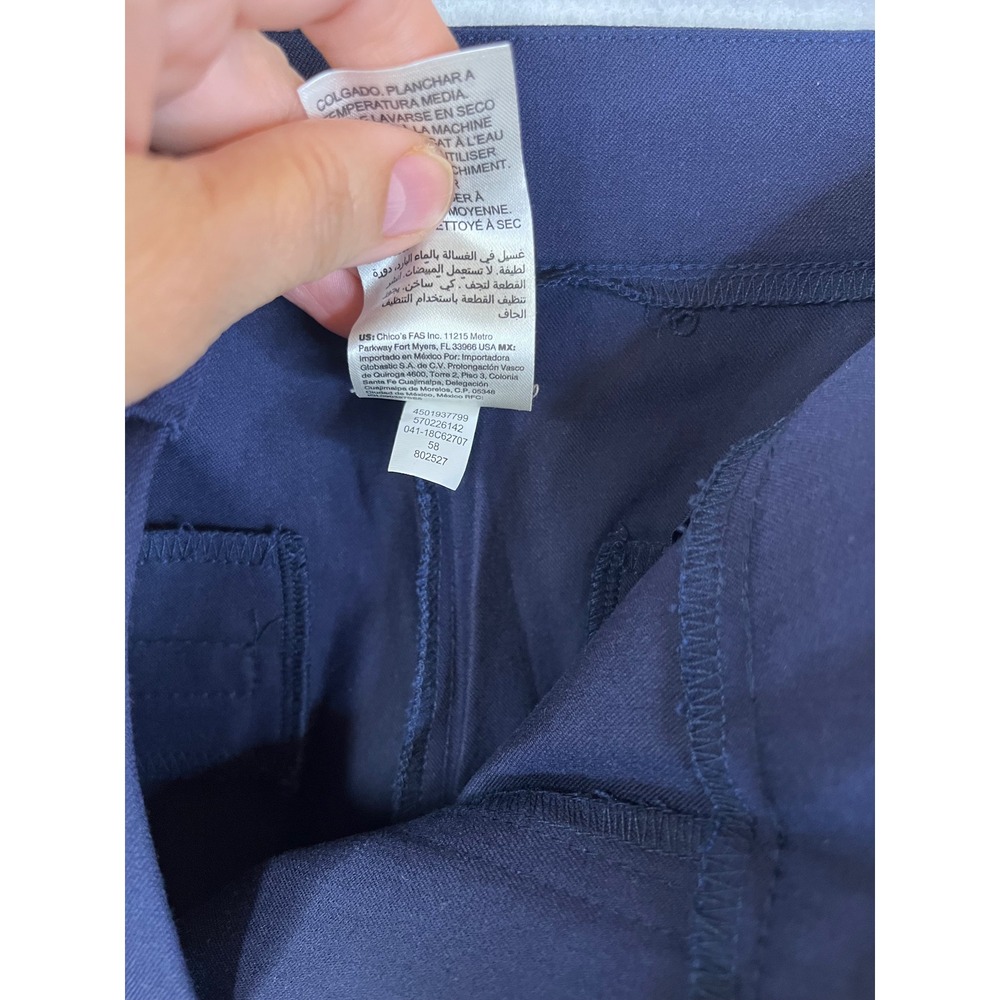 Chico's women's  navy blue straight leg trousers Sz 1.5R / 10R‎ - Picture 4 of 10